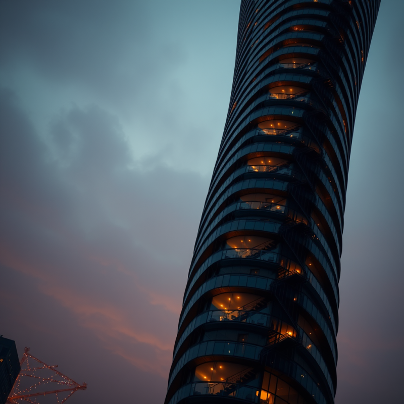 Low-angle Shot of a Spiraling