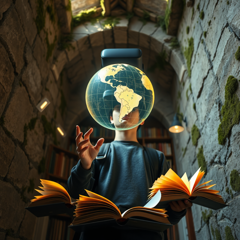 Low-angle Shot of a Student in a Sunlit