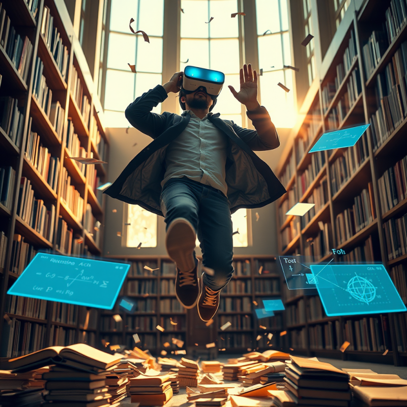 Low-angle Shot of a Student Mid-leap in a Sun-drenched ...