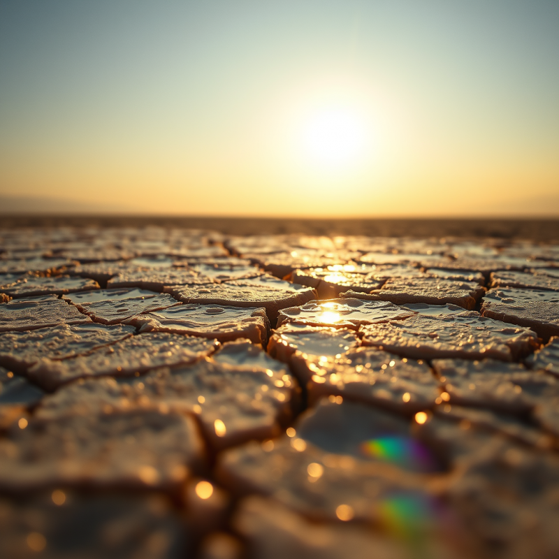 Low-angle Shot of Cracked, Sunlit Earth Under a