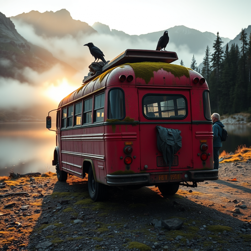 Low-angle Sunrise Shot of a Weathered