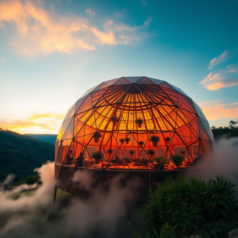 Low-angle Sunset Shot of a Translucent