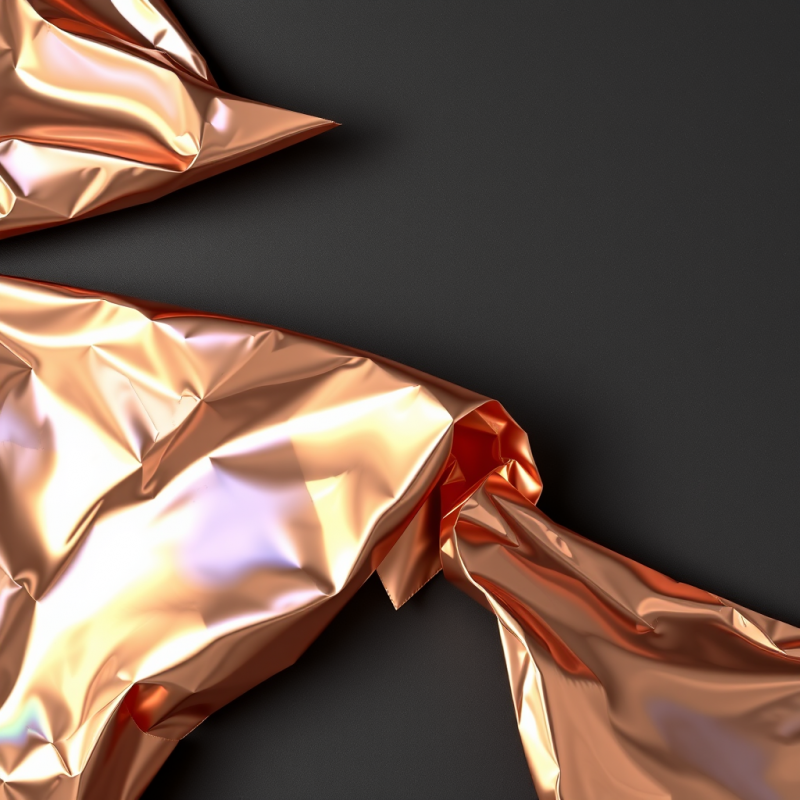Luxurious, Crumpled Copper-colored Fabric with