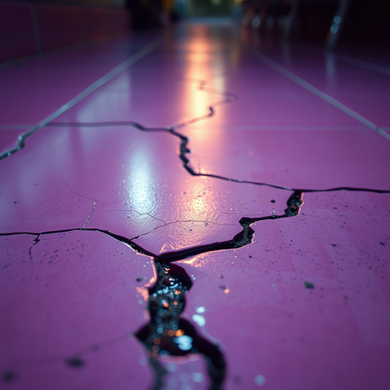 Cracked Pink Floor with Reflective Light