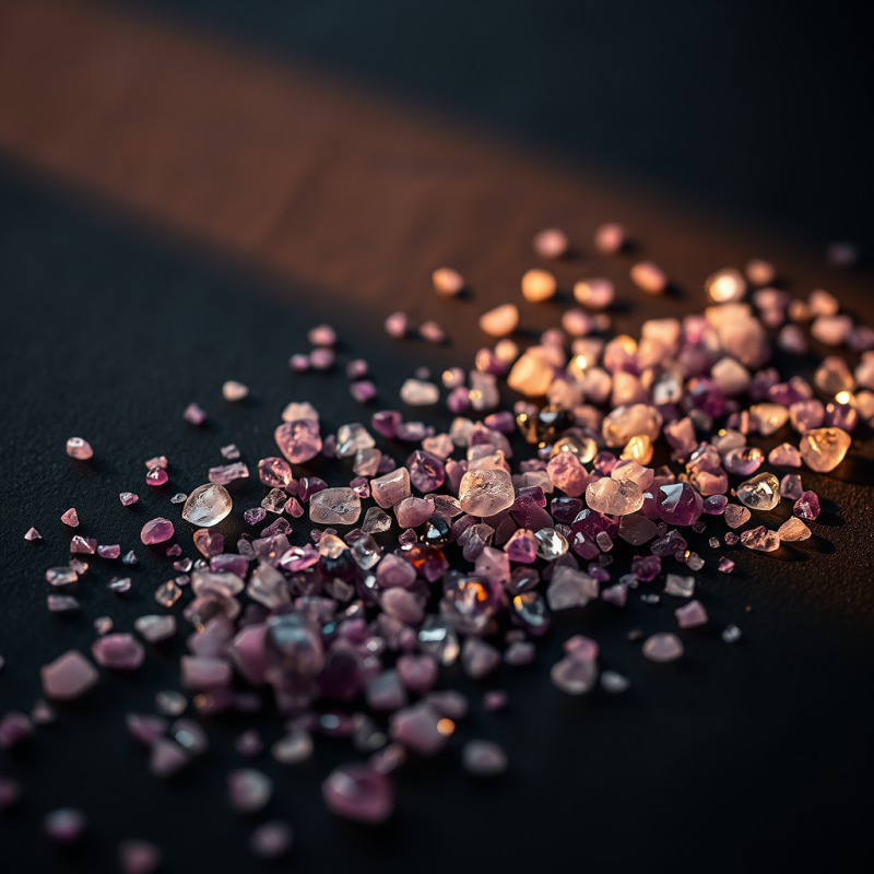 Macro Shot of Crushed Amethyst and Rose Quartz Pebbles ...