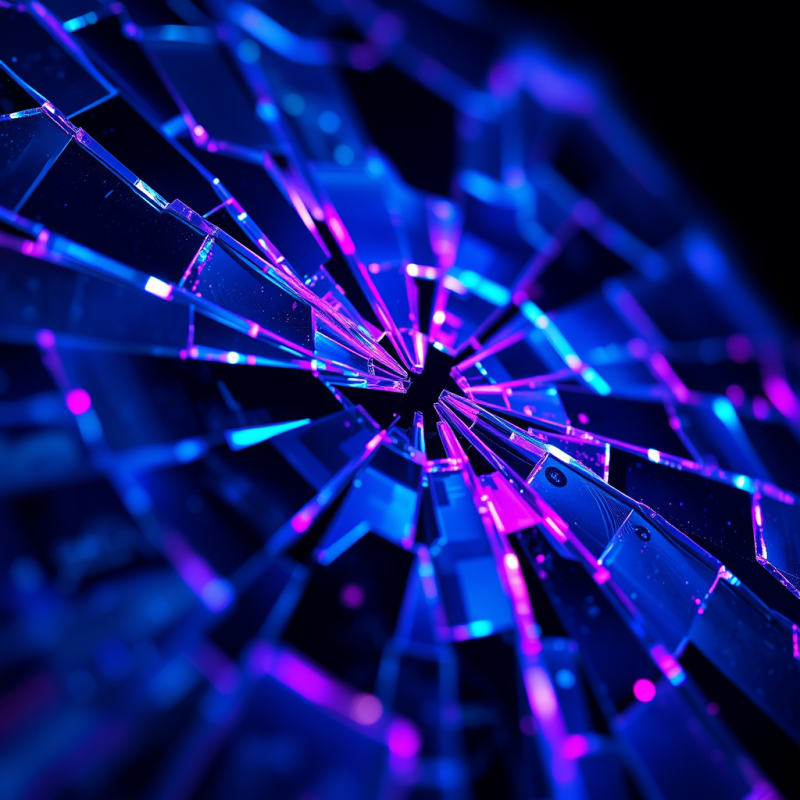 Macro Shot of Crystalline Fractures Within a Shattered ...