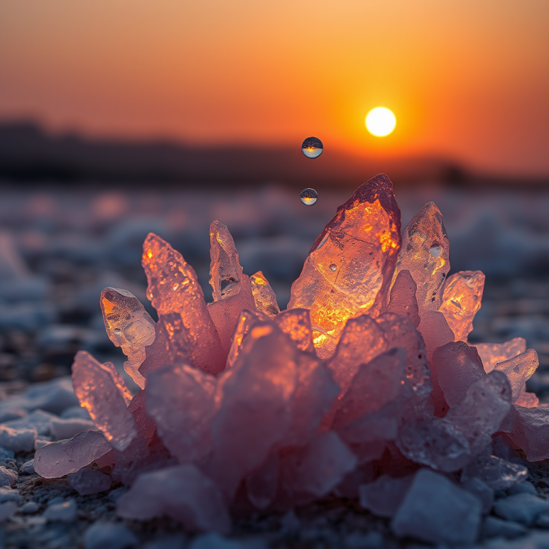 Macro Shot of Crystalline Salt Formations Bursting From...