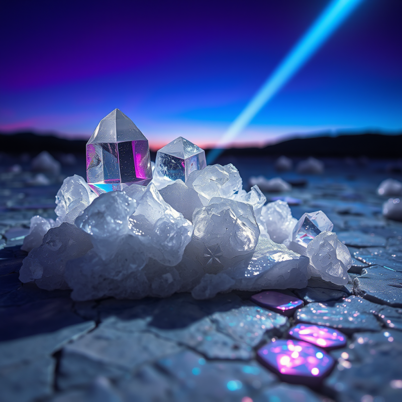 Macro Shot Of Crystalline Salt Formations Erupting From A...