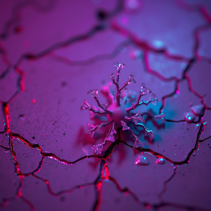 Macro Shot of Crystallized Copper Oxide Forming Dendritic...
