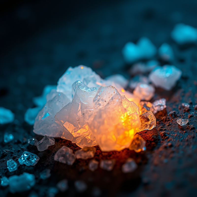 Macro Shot of Crystallized Salt Residue on a Rusted Ste...