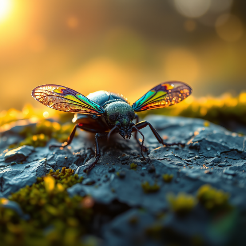 Macro Shot of Dew-drenched