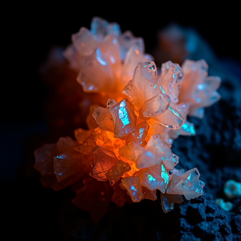Macro Shot of Fractal-like Copper Oxide Crystal Formation...