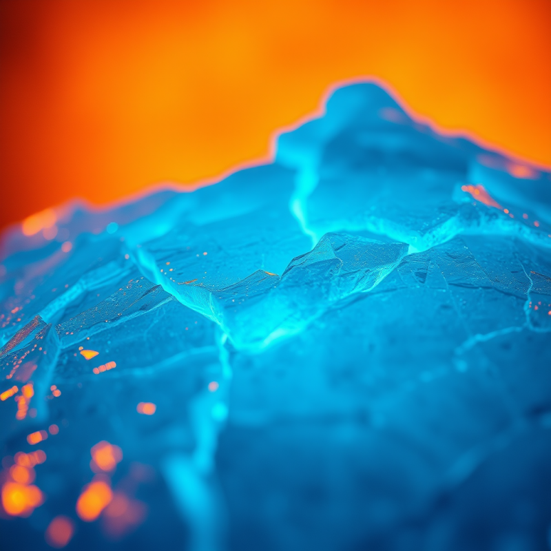 Macro Shot of Fractured Ice Under Uv Light