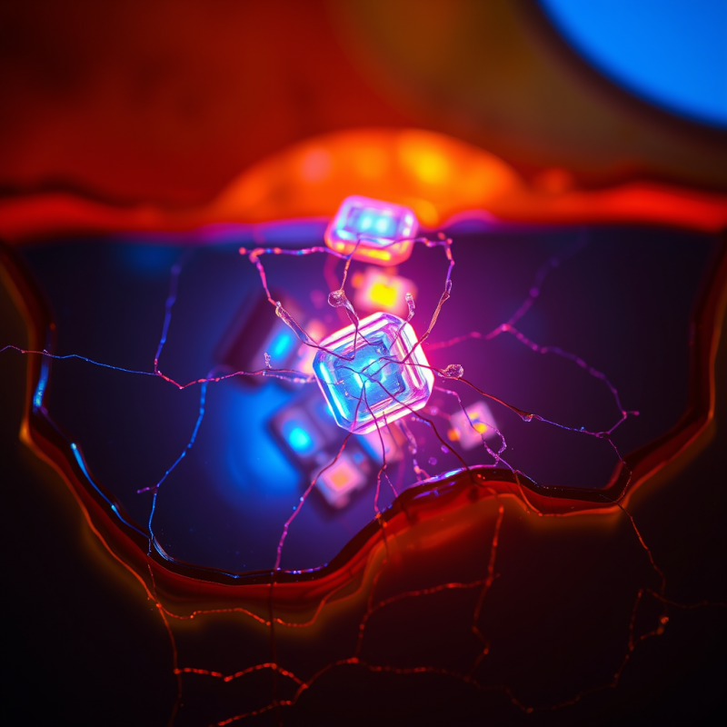 Macro Shot of Fractured Led Circuitry Submerged in Visc...