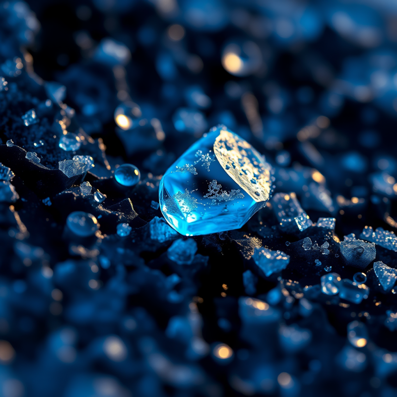 Macro Shot of Frozen Condensation on a Shattered Geode ...