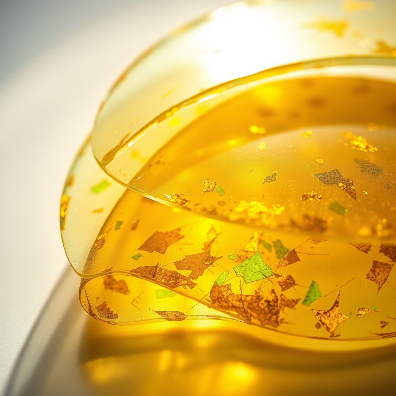 Macro Shot of Overlapping Translucent Resin Layers Infu...