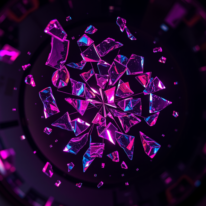 Macro Shot of Shattered Stained Glass Shards Suspended ...