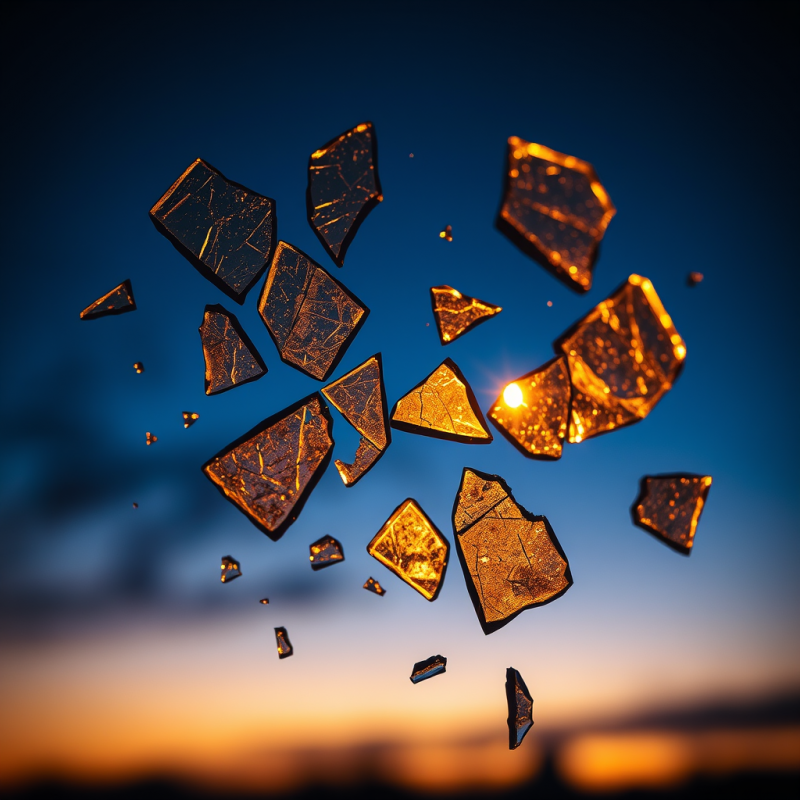 Macro Shot of Shattered Stained-glass Window Fragments ...