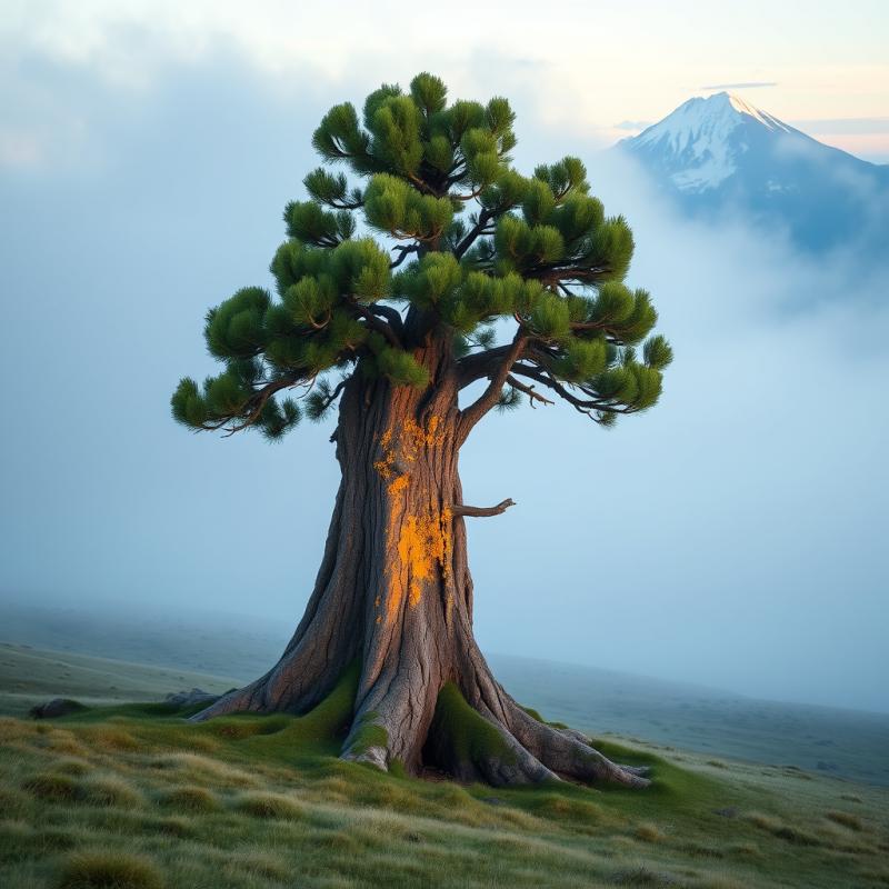 Majestic, Weathered Pine Tree Stands Alone on a