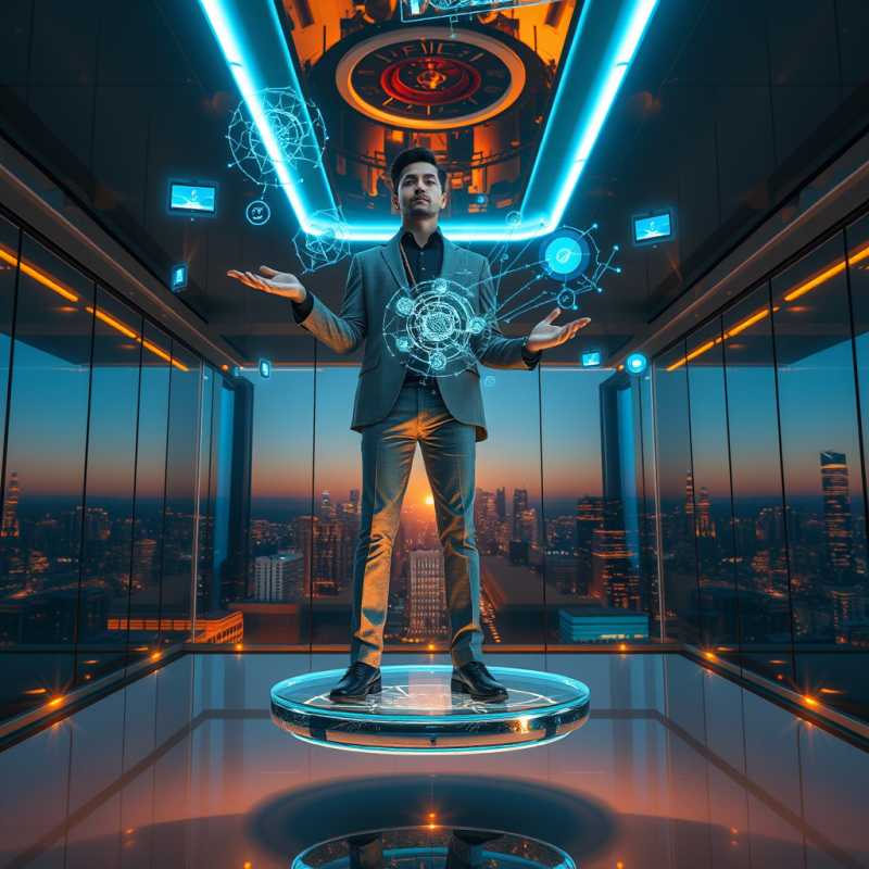 Techno Visionary in Futuristic Setting