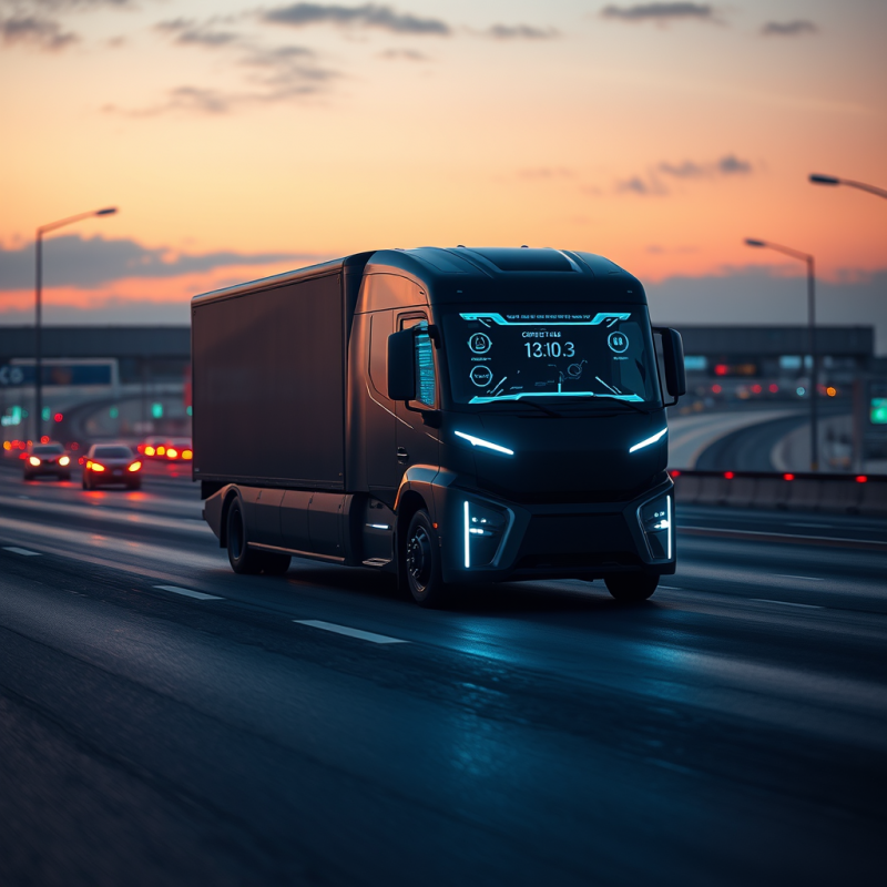 Matte-black Autonomous Electric Truck Glides Silently T...