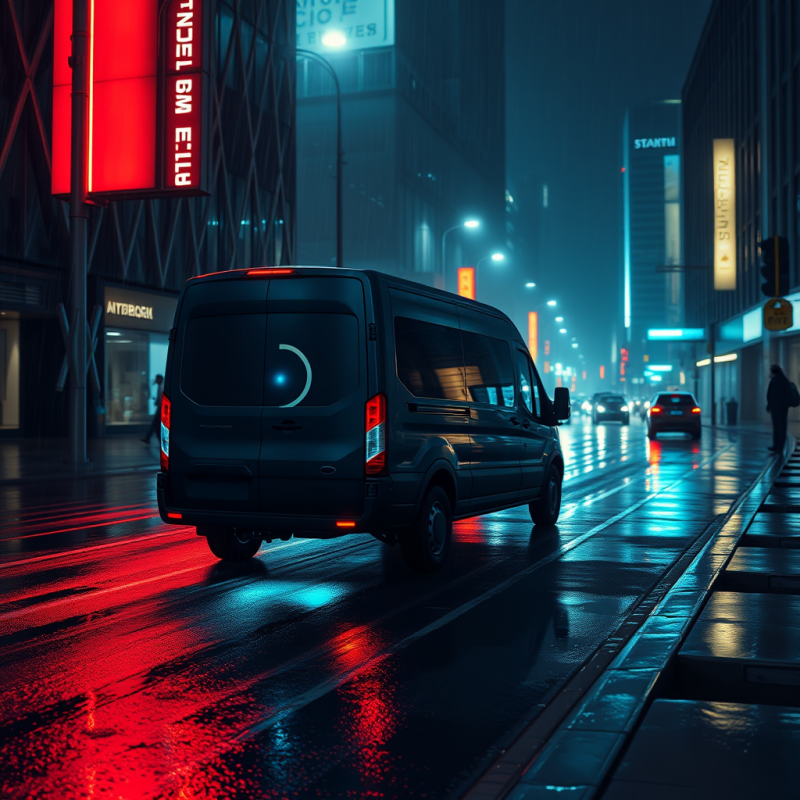 Matte-black Hydrogen Fuel Cell Delivery Van Glides Sile...