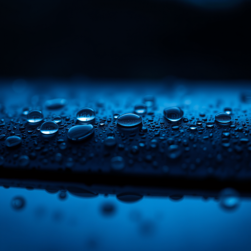 Mercury Droplets Beading on Dark Textured Surface