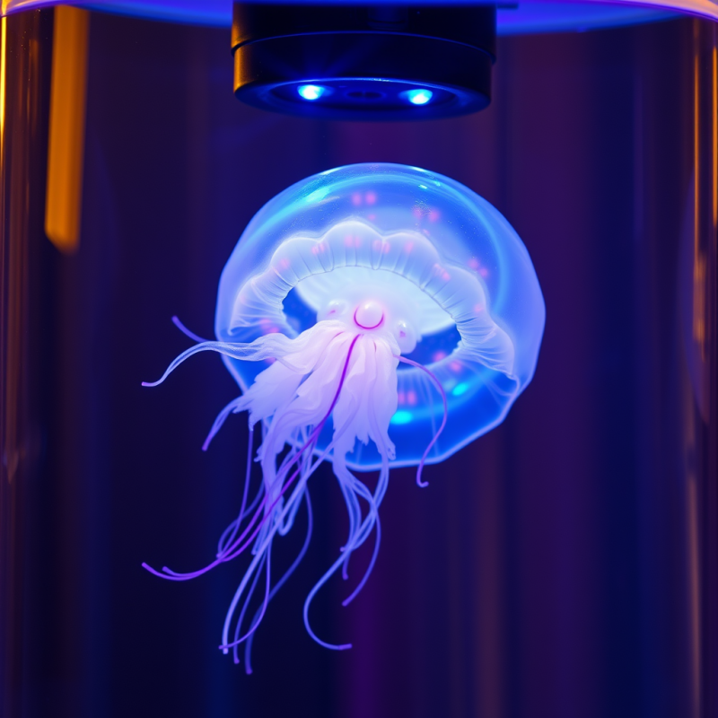 Mesmerizing, Translucent Jellyfish Glows Under Blue