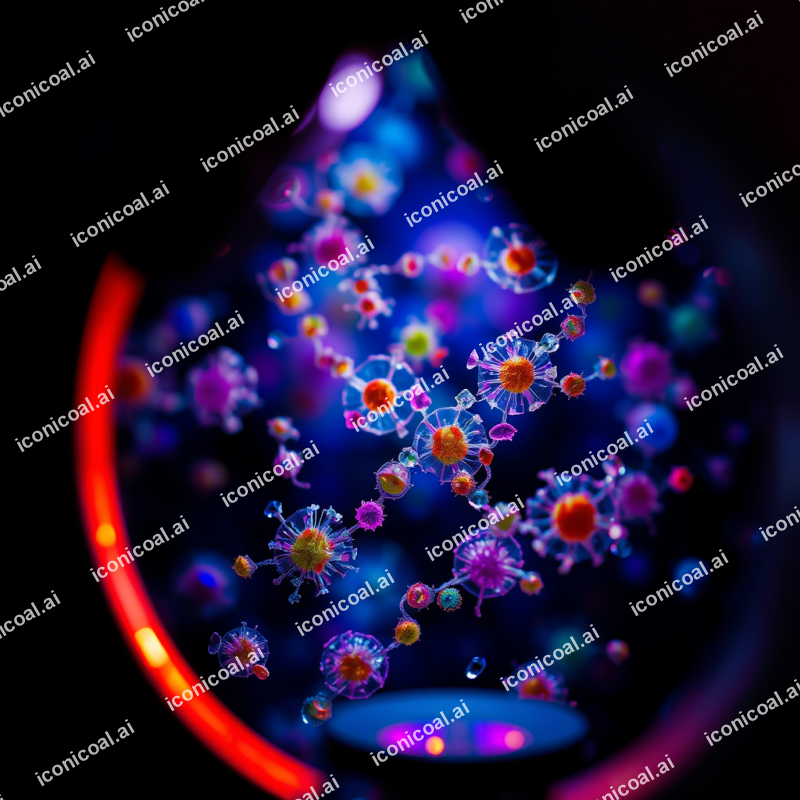 Microscope View Of Cells Colorful Biology Science