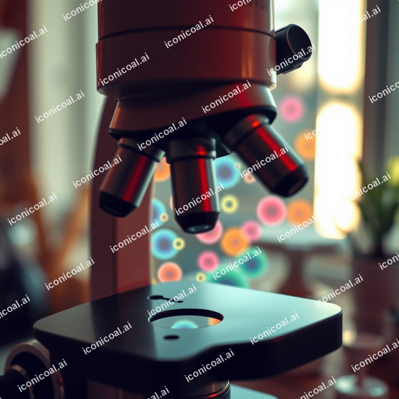 Microscope View Of Cells Colorful Biology Science