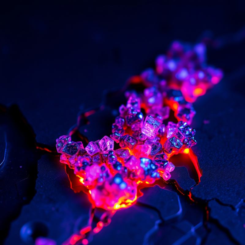 Microscopic Close-up of Crystallized Copper Oxide Formi...