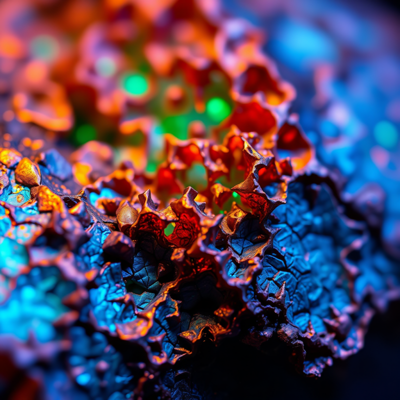 Microscopic Close-up of Fractal-like Crystalline Growth...