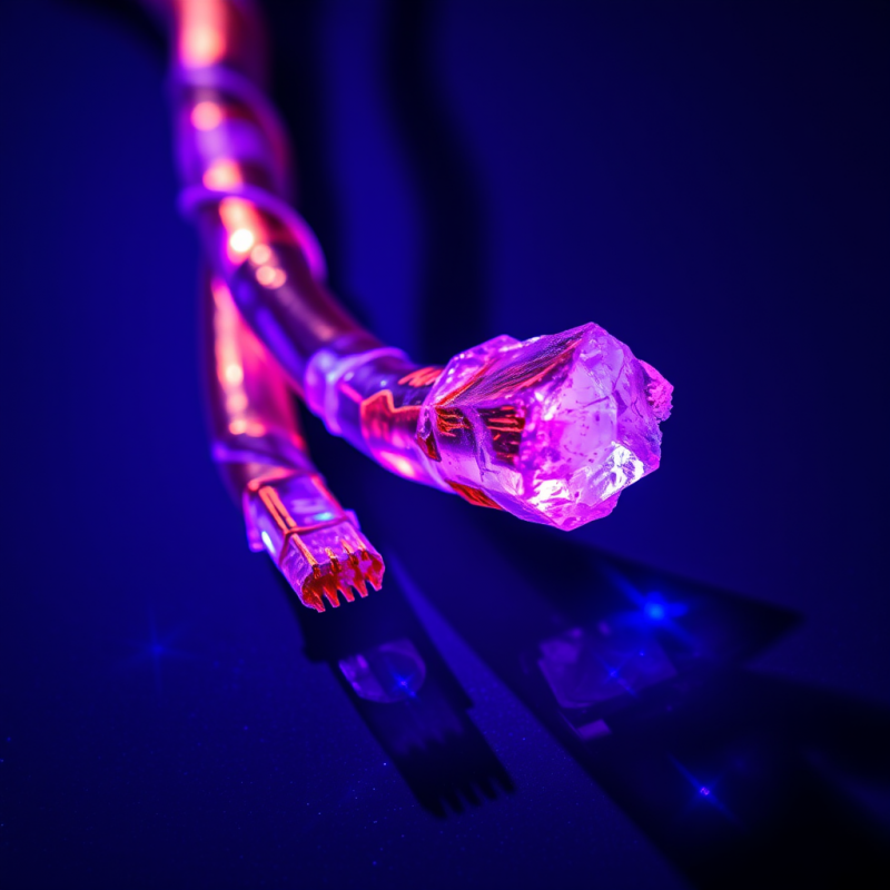 Microscopic Close-up of Oxidized Copper Wiring Under Uv...