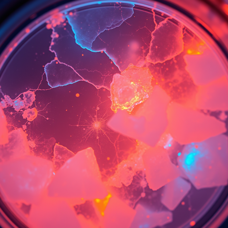 Microscopic View Of Crystalline Salt Fractures Forming Ne...