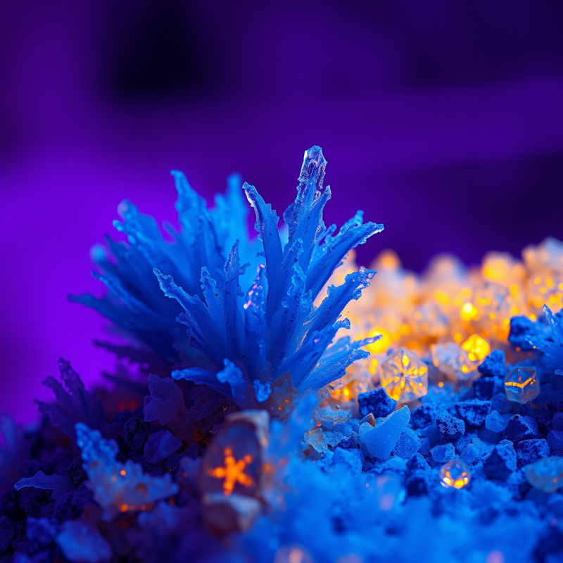 Microscopic View Of Crystallized Copper Sulfate Reacting ...