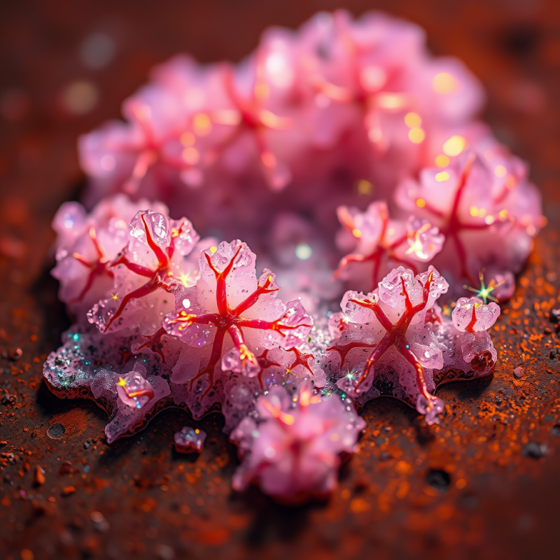 Microscopic View of Crystallized Salt Formations on a Rus...