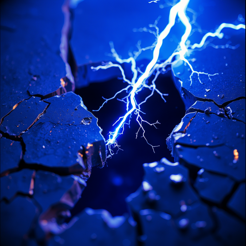 Microscopic View Of Neon-blue Electrostatic Discharges Cr...