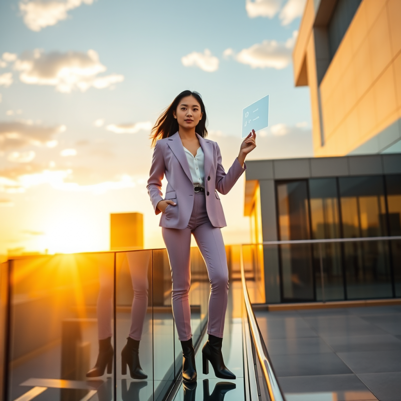 Mid-20s Asian-american Entrepreneur in a Tailored Laven...