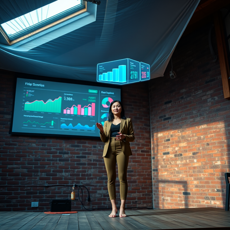 Mid-20s Bipoc Female Entrepreneur in a Tailored Olive-g...