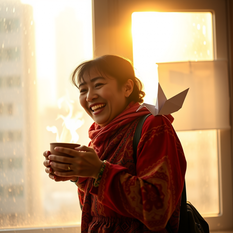 Mid-20s Immigrant Woman with Vibrant