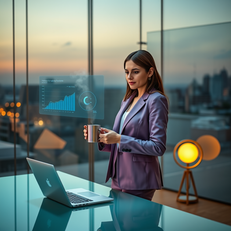 Mid-20s Woman in a Tailored Lavender Blazer Stands Alon...