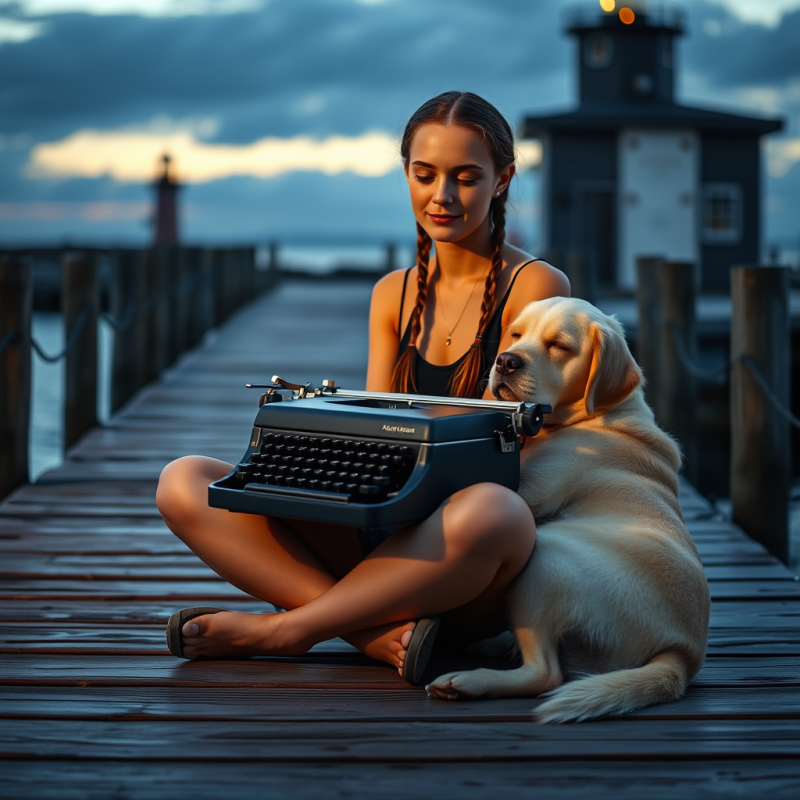 Mid-20s Woman with Braided Hair Sits Cross-legged on a ...