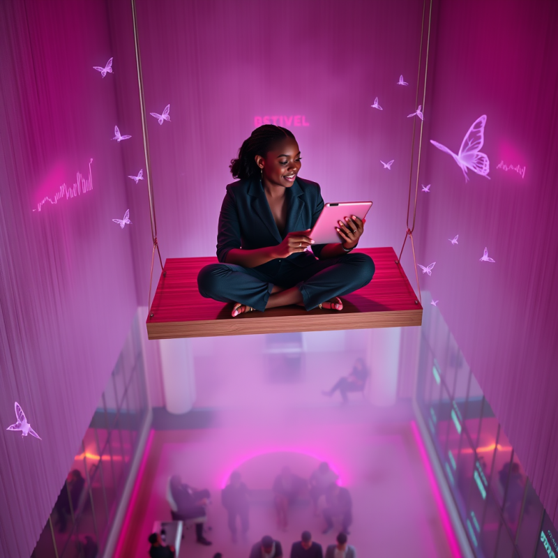 Mid-30s Black Female Entrepreneur in a Tailored Charcoa...