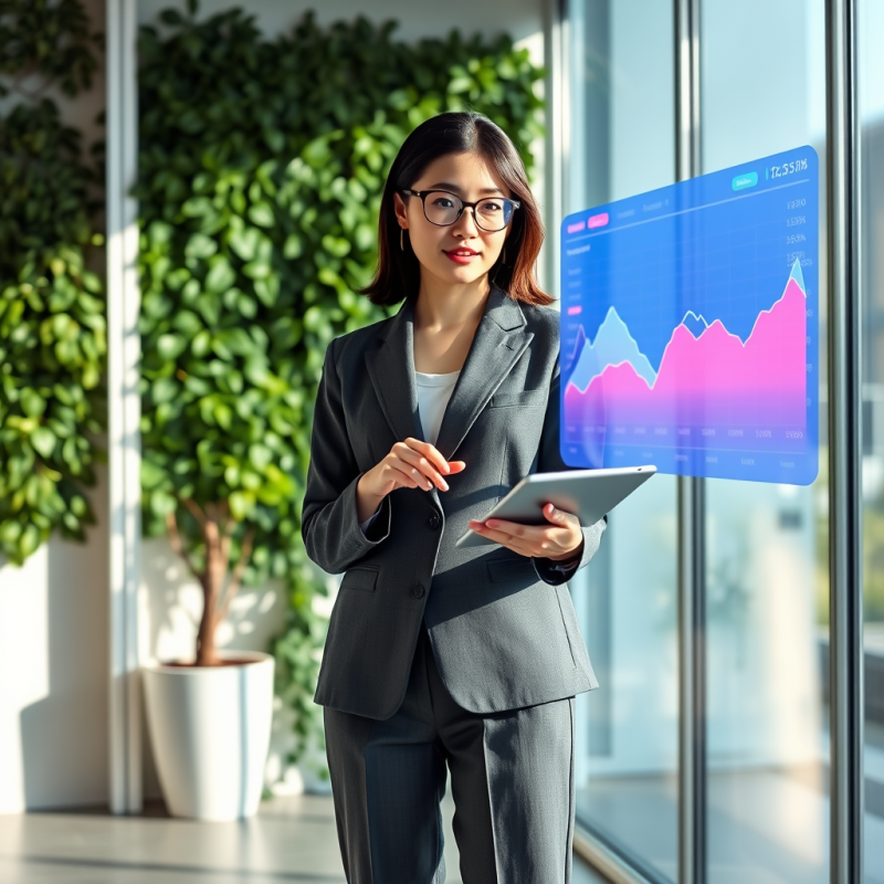 Mid-30s Korean-american Woman in a Minimalist Charcoal ...