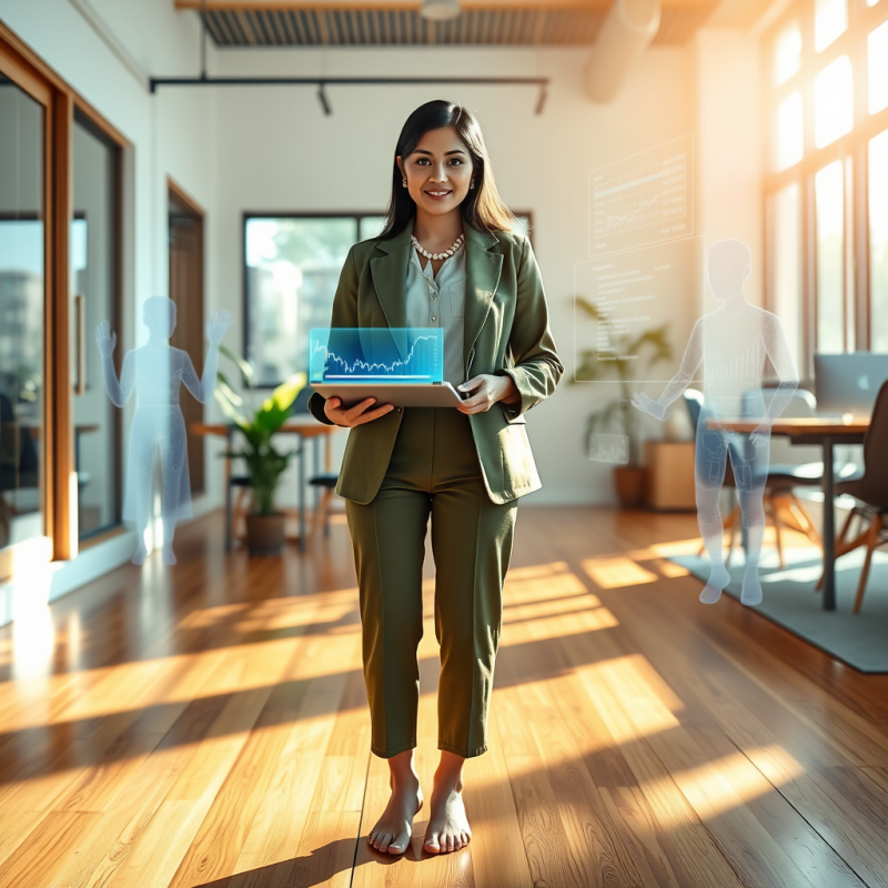 Mid-30s South Asian Female Entrepreneur in a Tailored M...