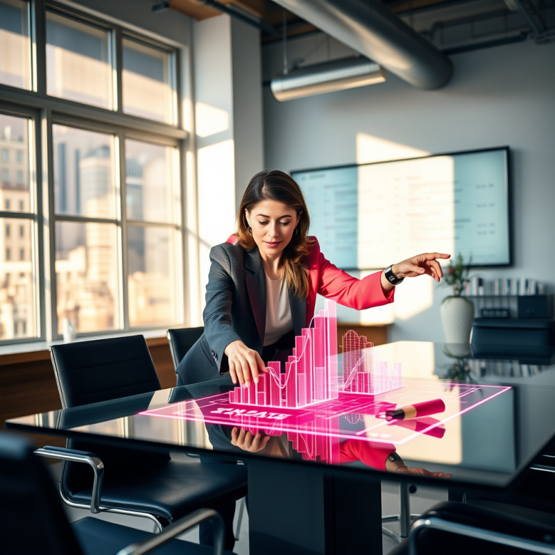 Mid-30s Woman in a Tailored Charcoal Blazer Leans Over ...