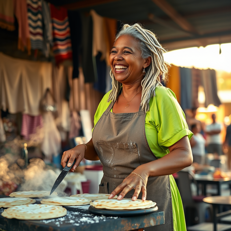 Mid-30s Woman with Silver-blonde Dreadlocks