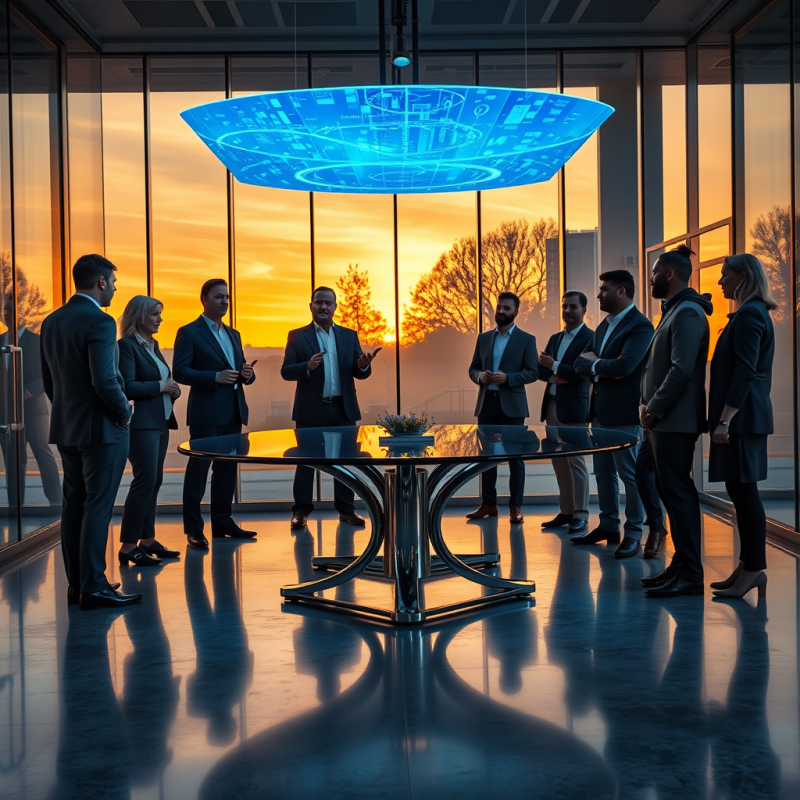 Mid-century Modern Glass-walled Conference Room at Gold...