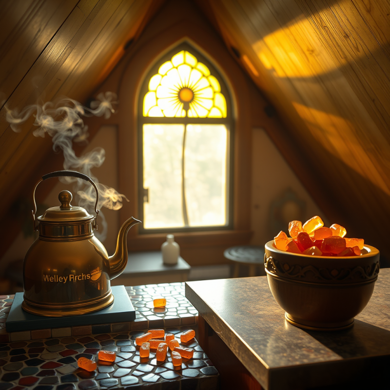Mid-century Modern Wellness Station in a Sunlit Attic