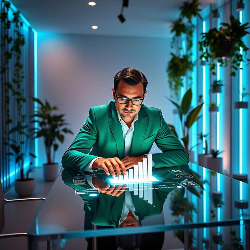 Mid-level Executive in a Tailored Emerald Green Blazer ...